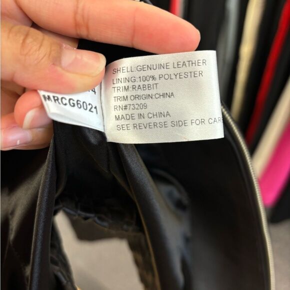 Marvin Richards ladies LG dark brown/suede jacket with rabbit fur - Picture 6 of 7